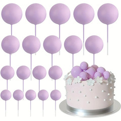 20Pcs Happy Birthday Cake Gold and Silver Foam Ball Wedding Party Birthday Cake