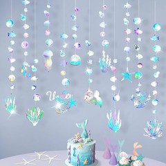 Iridescent Under The Sea Party Decorations Holographic Bubble Garland Decoration