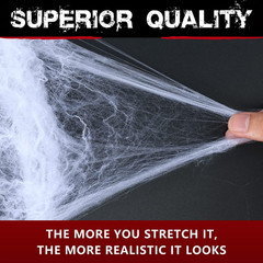 1400 Sqft Halloween Spider Webs Decorations with 150 Extra Fake Spiders, Supe…
