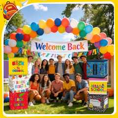 6 Pcs Back to School Decorations Box First Day of School Party Decor 11.8» Cray