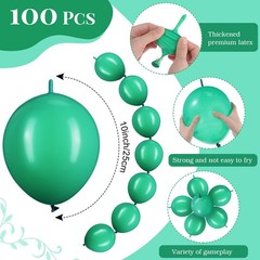 100 Pcs Link Balloon Quick Linking Latex Connected Balloons Linkable for East…