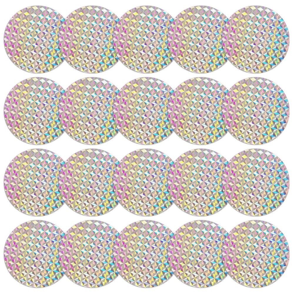 20 Pieces Bird Window Strike Prevention Decals, Decals 3 inches, Silver