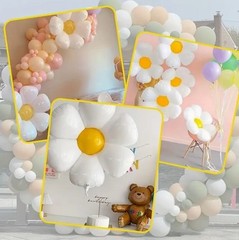 10PC Large White Daisy Flower Balloon Foil Mylar Wedding Baby Shower Party
