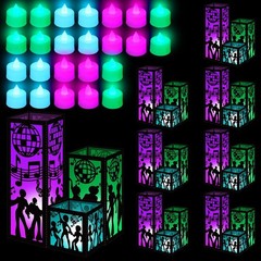 Rossesay 24 Pcs Disco Centerpieces For Table 3 Size 70S Disco Ball Dancer Paper