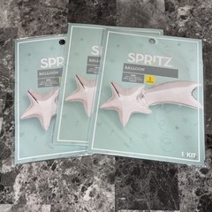 3x) Spritz Party Balloons Silver Shooting Stars 19 1/4” X 40 1/2” Inflated New