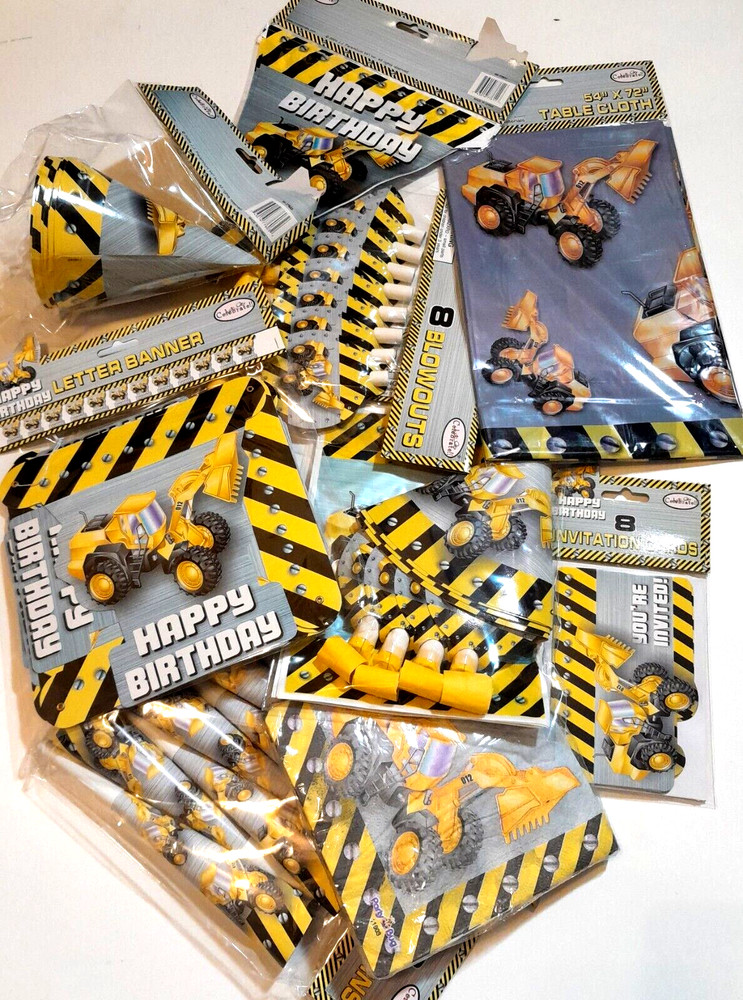 Extra 10% OFF Bundle of Construction Theme Kids Party Supply 71 pcs