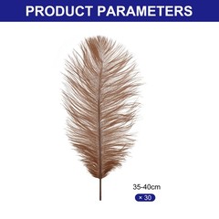 30 Pcs 14-16 Inch/ 35-40 cm Natural Ostrich Feathers Bulk(Brown)