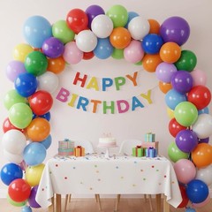 Rainbow Balloons 36pcs 18 Inch Large Colourful Latex Balloons for Baby Shower…