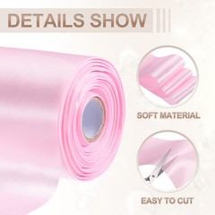 4 Inches x 22 Yards Satin Ribbon Roll Gift Wrapping Ribbon, Pink
