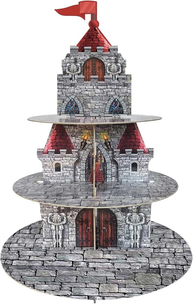 Medieval Castle Cupcake Stand Medieval Knight Birthday Party Decorations 3 Tiere