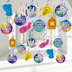 20 Pcs VBS 2026 Party Decorations Light Flashing Station Hanging Swirls Light Bu