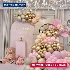 First Communion Pink Balloon Garland Arch Kit, Girl Baptism Christening Party De