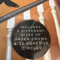 12 Count Paper Crows Halloween Wall Decorations 4 Different Sizes Included 3D