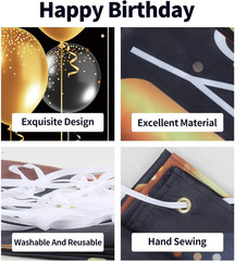Happy 65Th Birthday Backdrop Banner – 65 Birthday Party Decorations Supplies …