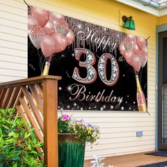 Happy 30th Birthday Decorations for Women Rose Gold, Cheers to 30 Years Birthday