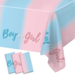 3PCS Plastic Gender Reveal Tablecloths,Gender Reveal Party Supplies Disposabl…
