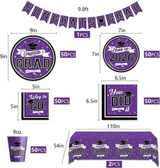 265pcs Graduation Decorations Set for 50 Guests