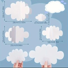 16pcs Cloud Hanging Decor Set. Classrooms, Parties, Bedrooms