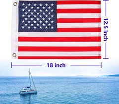 Patriotic 12.5×18″ Heavy Duty Nylon American Flag for Boats & More