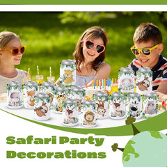 24 Count Jungle Safari Party Decorations Jungle Animals Can Cooler Sleeve Wild A