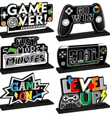 Geetery 6 Pcs Video Game Party Centerpieces Wood Level up Birthday… 47