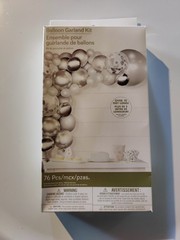 *NEW* Balloon Arch Kit – Silver, White – 70 balloons – Baby Shower Wedding Grad