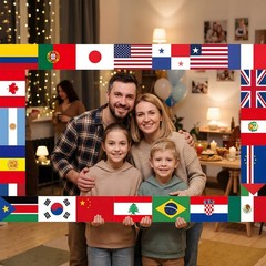 International World Flags Photo Booth Frame 36 x 24 inch World Cup Soccer Par…