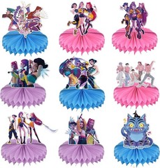 Demon Movie Hunters Honeycomb Centerpiece 9pcs Party Decorations Table Decor