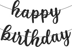 Glitter Happy Birthday Banner Sign Wall Door Banners for Women Men Boys Girls Bi