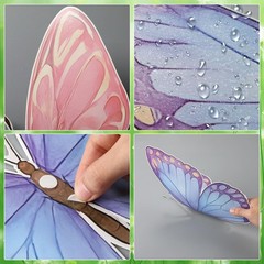18 Pcs 3D Large Butterfly Wall Decor – Pastel Hanging Decorations for Parties, W