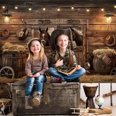 Western Cowboy Party Decorations Backdrop 10x8ft Wild West Rodeo Banner Saloon