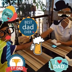 21PCS Fathers Day Photo Booth Props, We Love Dad Theme, Selfie Props, Party