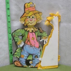 SCARECROW vtg fold-out Thanksgiving Centerpiece 1979 decor Beistle tissue-paper