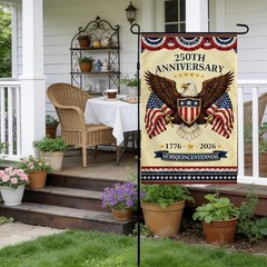 Weather-Resistant 250th Anniversary Garden Flag – 12×18» Patriotic Decor