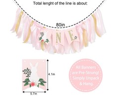 Some Bunny Is High Chair Banner – Bunny 1st Decorations for Girls, Spring Rab…