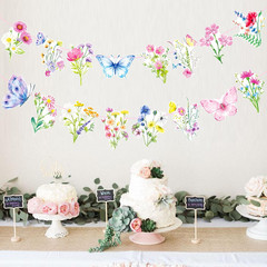 wildflower party banners 2 pcs spring floral cutout birthday garden decor setus