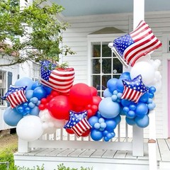 Red Blue White Balloons, 60 PCS 12 inch Navy Light Blue Red and White Balloon…