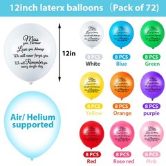 72 Pieces Colorful Memorial Funeral Remembrance Biodegradable Funeral Decoration