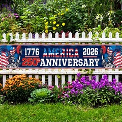 250th Anniversary American Banner Flag, 17762026 USA 250th Birthday Premium B