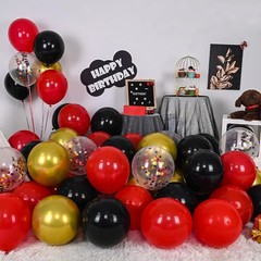 Luxurious Red, Black & Gold Balloon Set – Perfect for Memorable Event Decor!