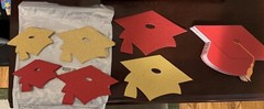 Graduation Red Gold Glitter Assorted Cutouts Random Qty -Paper Grad Decoration