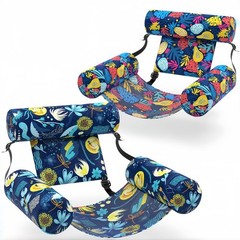 Pool Floats Adult 2 Packs Fabric Heavy Duty Inflatable Pool Chair Hammock, Bl…