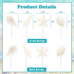 Sea Shell Cupcake Topper Beach Shell Birthday Decorations 24Pcs Beach Seashel…