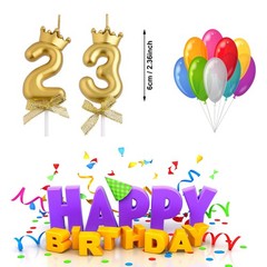 VSHILI 23rd 32nd Birthday Candles, Gold 1.3 inches (W) x 6.1 (H),