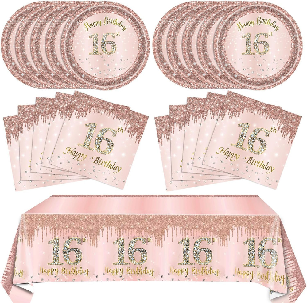 16Th Birthday Decorations for Girls Rose Gold Sweet 16 Birthday Party Decoration