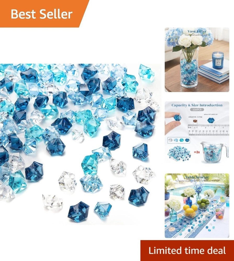 Assorted Blue Ice Rocks 150 pcs for Aquarium and Vase Stability