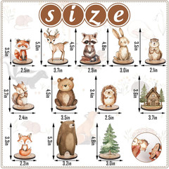 Woodland Animal Table Decor 12 Pc Rustic Forest Centerpiece Signs Detachable