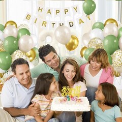 Sage Green White Gold Balloons, 50pcs Olive Green Gold Metallic Sand White Ba…