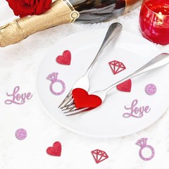 200 PCS Valentines Day Confetti Love Heart Glitter Red Pink Party Decor