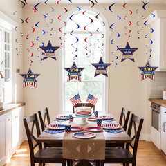 250Th Anniversary USA Hanging Swirls Decorations 18 Pcs Red White Blue 250 Years